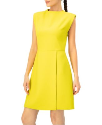 Women's Solid Tailored A-Line Sleeveless Short Dress