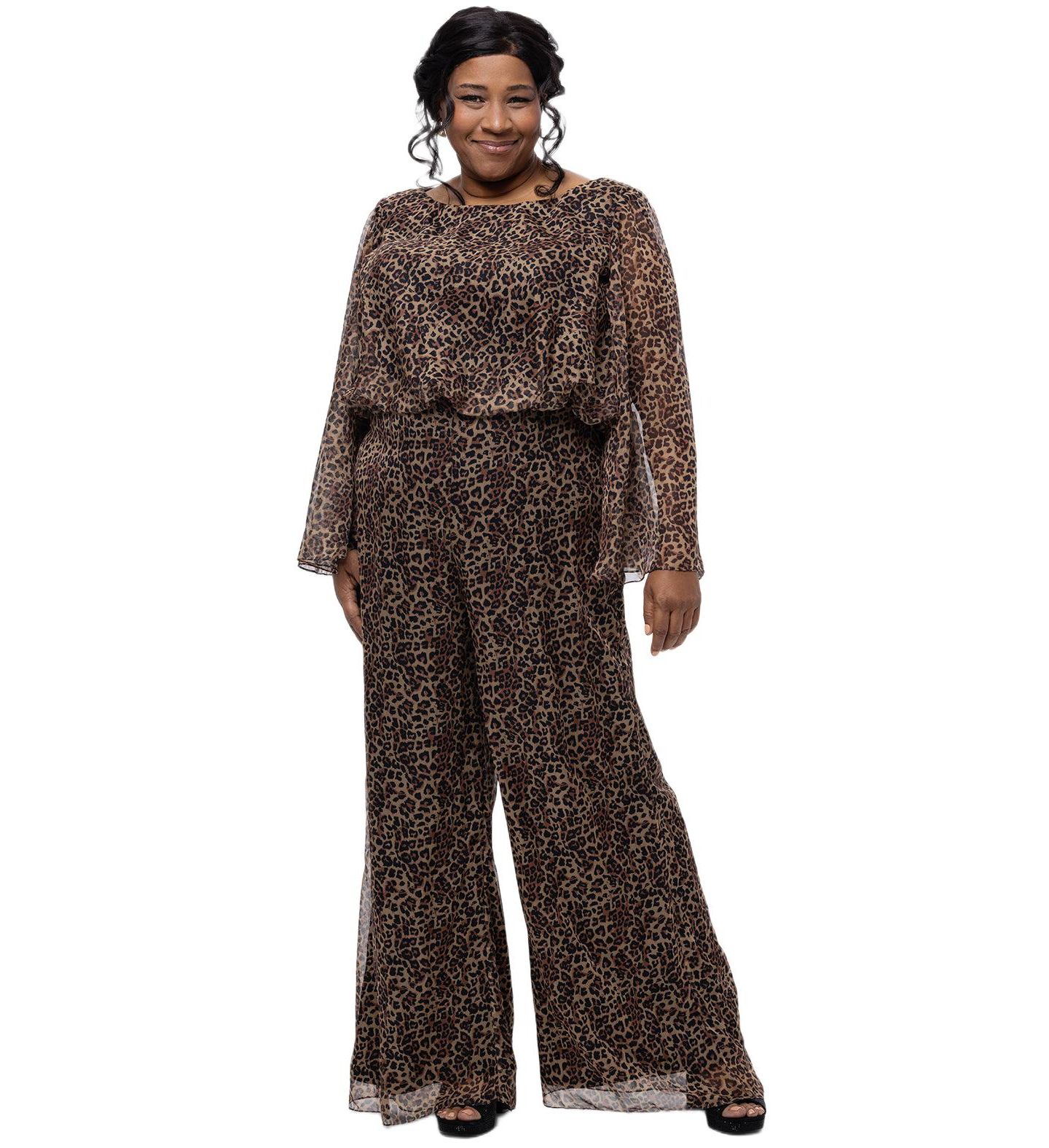 Женский комбинезон Celebrations by Sydney's Closet Scoop Neck Wide Leg Animal Print Jumpsuit, цвет: С принтом — фото 2