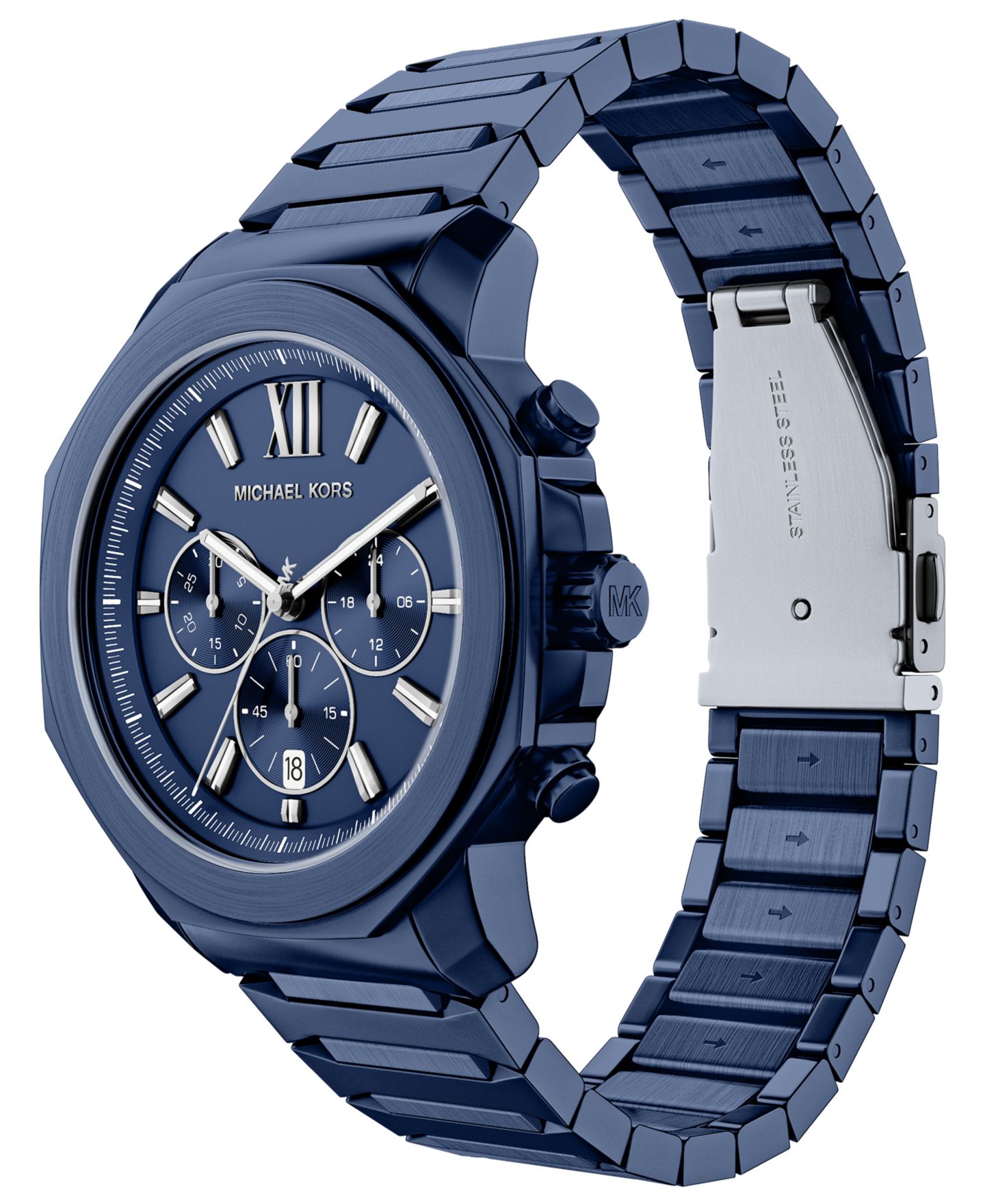 Мужские часы Michael Kors Prescott Chronograph Blue Stainless Steel Watch, 44mm — фото 6