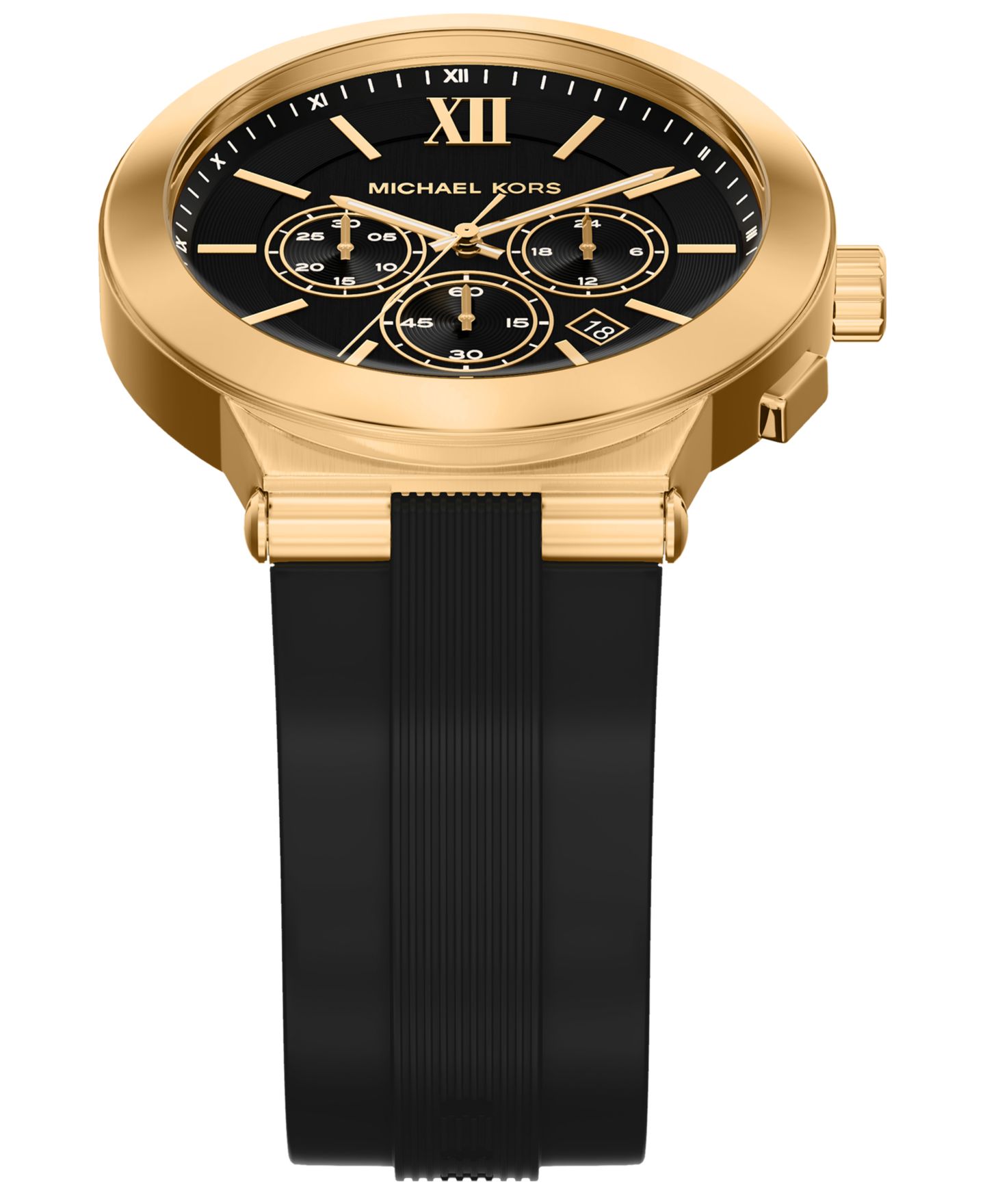 Мужские часы Michael Kors Billie Chronograph Black Silicone Watch, 46mm — фото 4