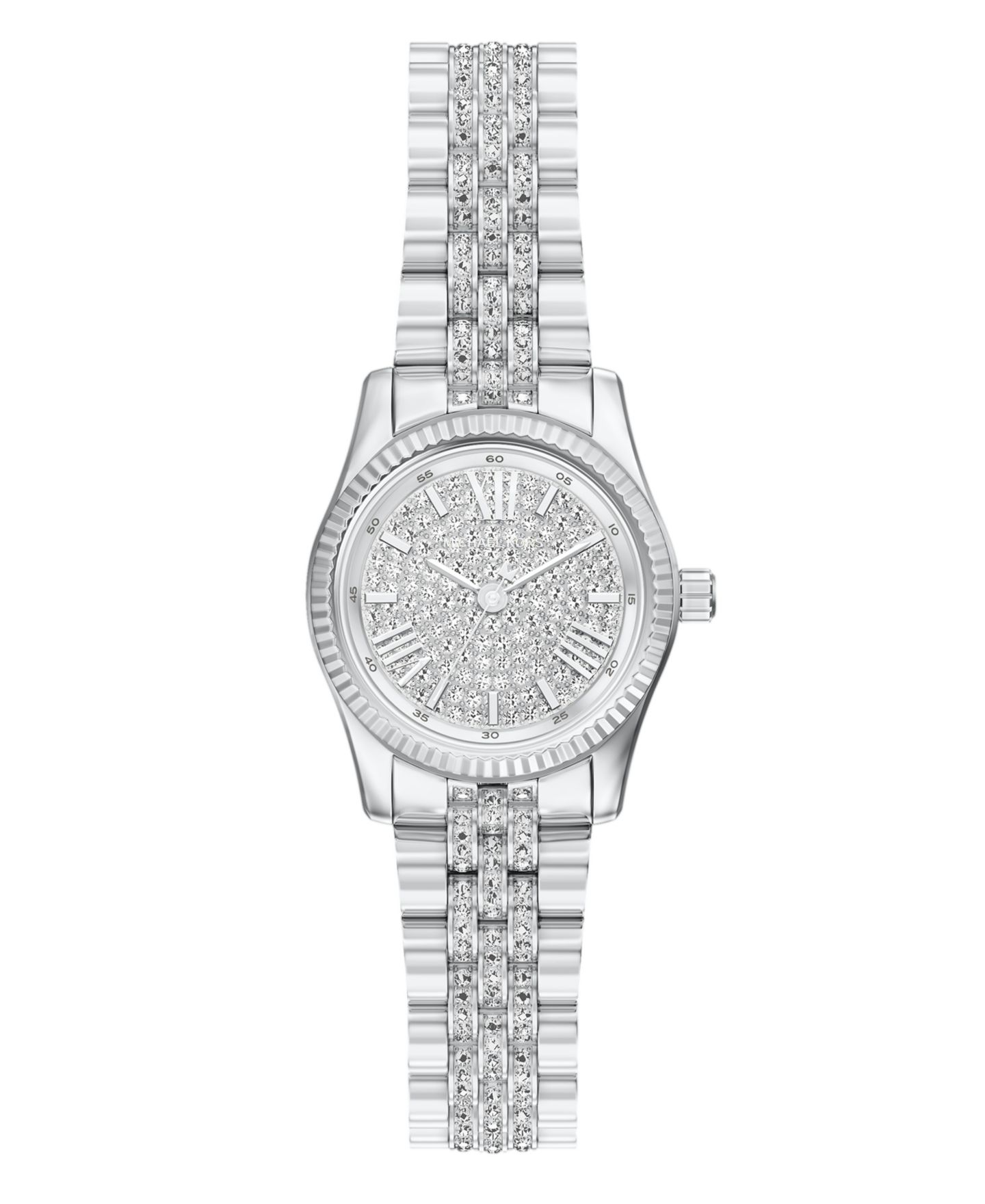Женские часы Michael Kors Lexington Three-Hand Silver-Tone Stainless Steel Watch, 26mm — фото 1