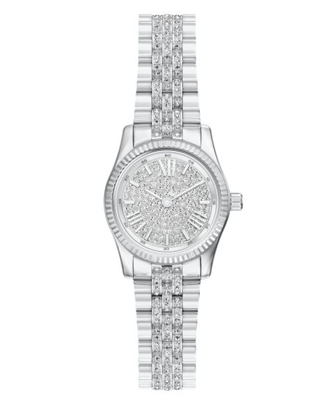 Женские часы Michael Kors Lexington Three-Hand Silver-Tone Stainless Steel Watch, 26mm