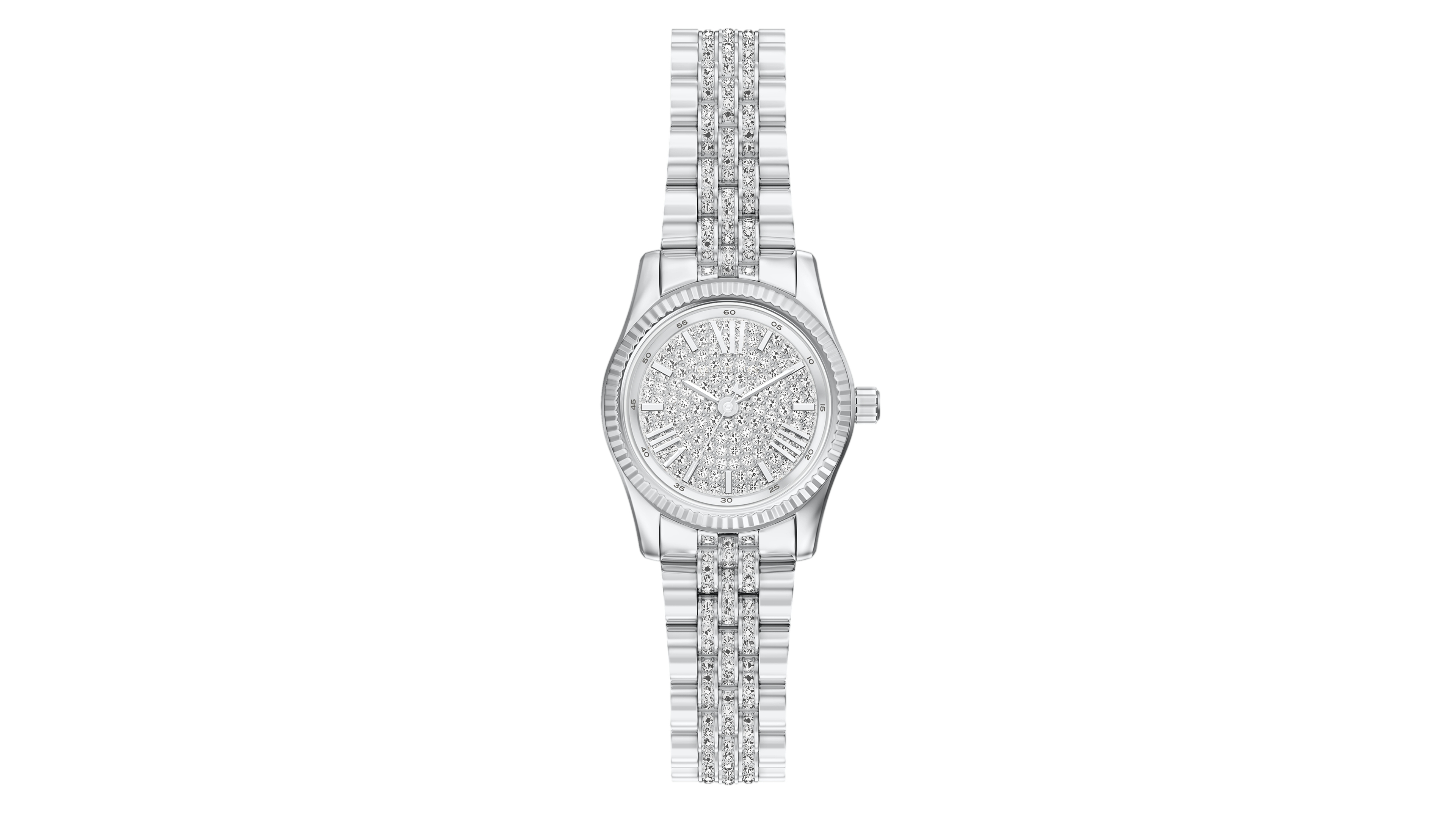 Michael Kors Women's Lexington Three-Hand Silver-Tone Stainless Steel Watch