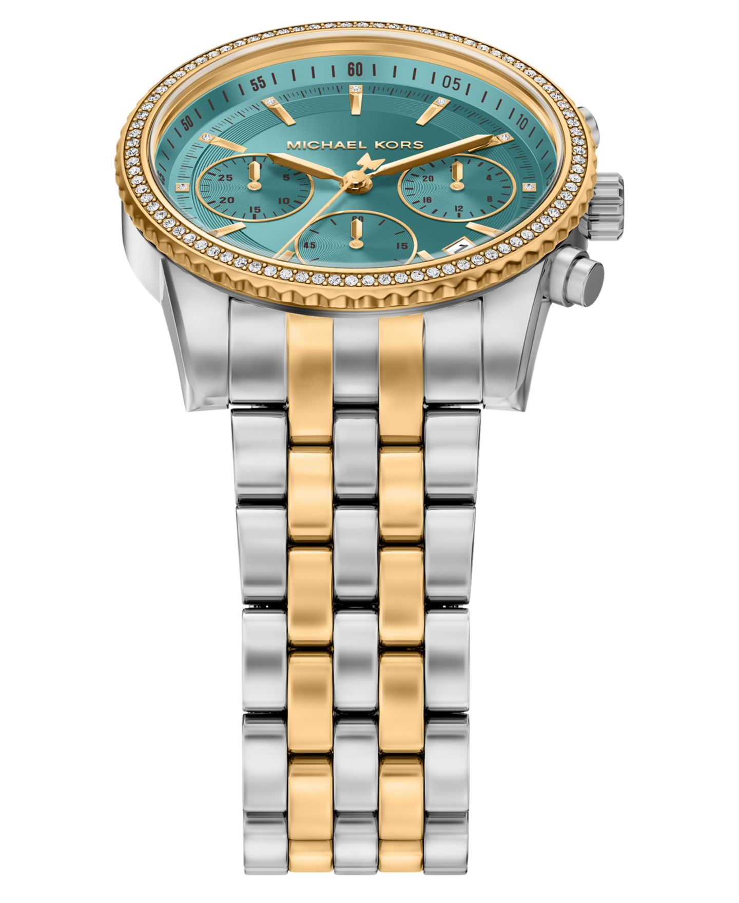 Женские часы Michael Kors Bryant Chronograph Two-Tone Stainless Steel Watch, 35mm — фото 4