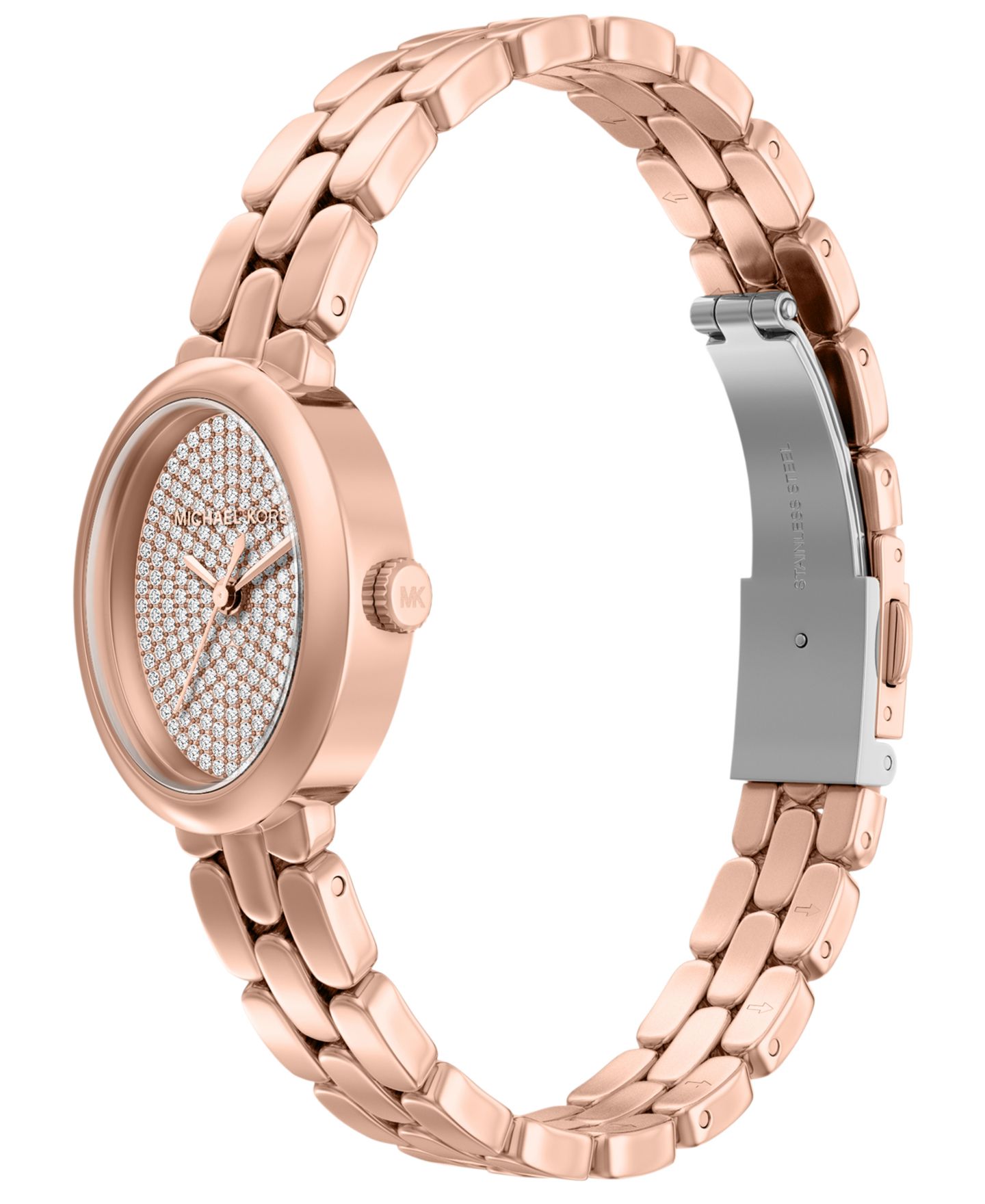 Женские часы Michael Kors Maude Three-Hand Rose Gold-Tone Stainless Steel Watch and Bracelet Set, 21MM — фото 6