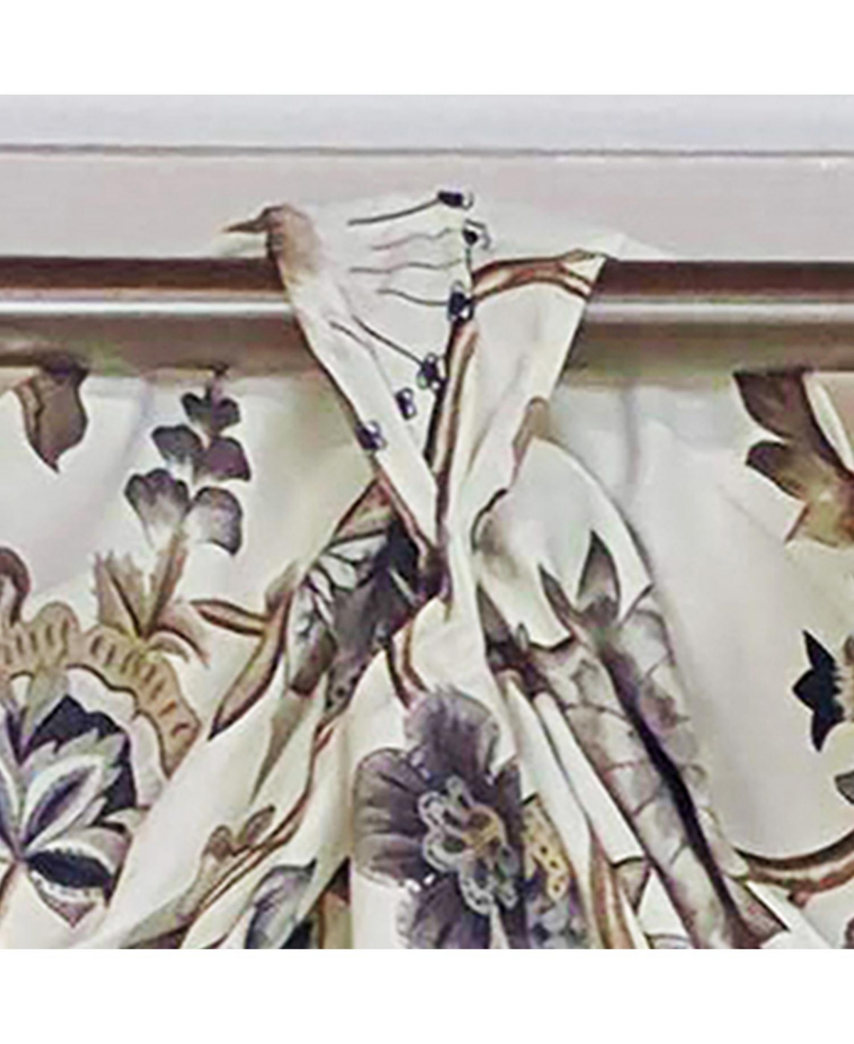 Rlf Home Zanzibar 3-s Victory 100% Cotton Tab Top Swag Window Curtain 54" x 25" Gray