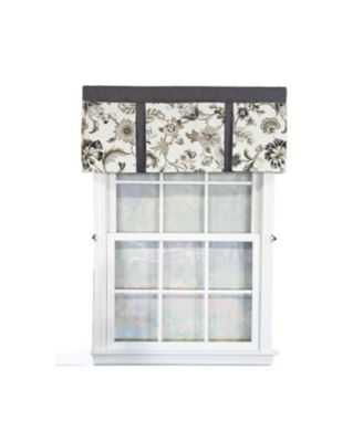 Zanzibar Pleated 100% Cotton Rod Pocket  Window Valance 50" x 17" Gray