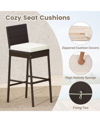 Patio Metal Bar Table Set with 2 Barstools, 3 Pieces