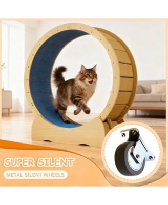 42" Cat Treadmill Wheel with Detachable Carpeted Runway in Yellow