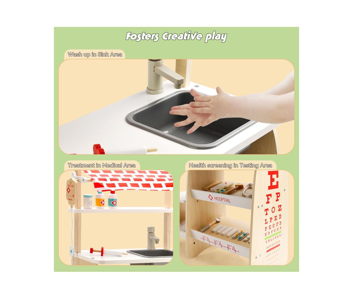 Детский игровой набор Bruce & Shark Doctor 22-Piece Medical Playset, Ages 3+, цвет: Жёлтый — фото 3