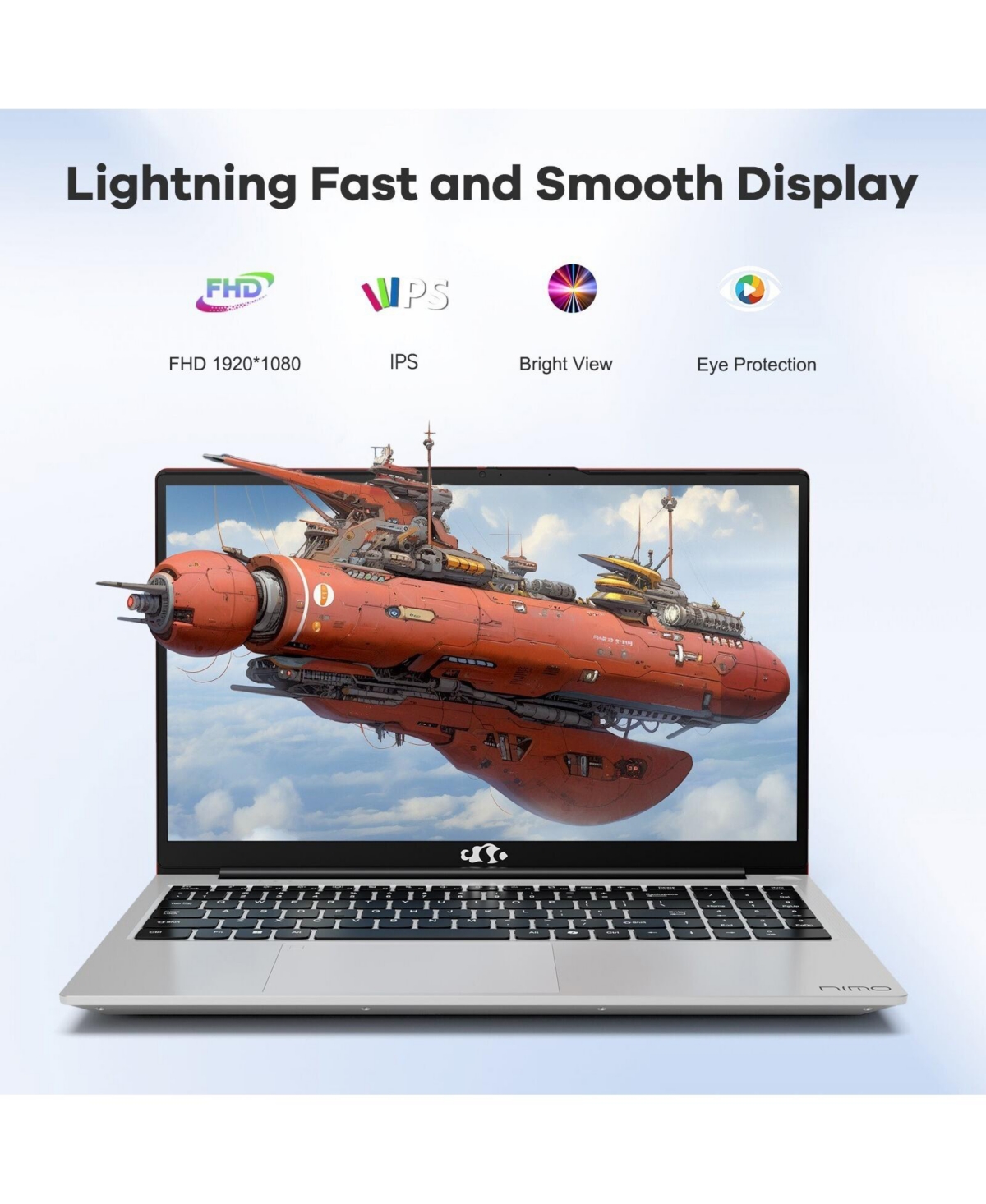 Nimo 15.6" Fhd Ips Laptop, 8 Cores Intel i5-12450H 32GB Ram 1TB Ssd WiFi 6