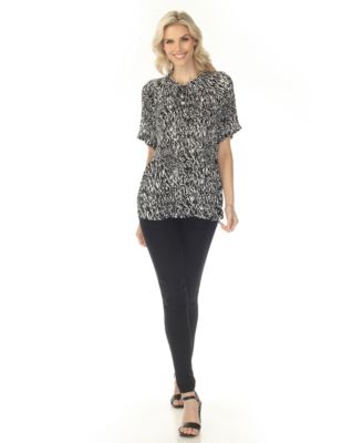 Women's Short Sleeve Printed Peplum Top