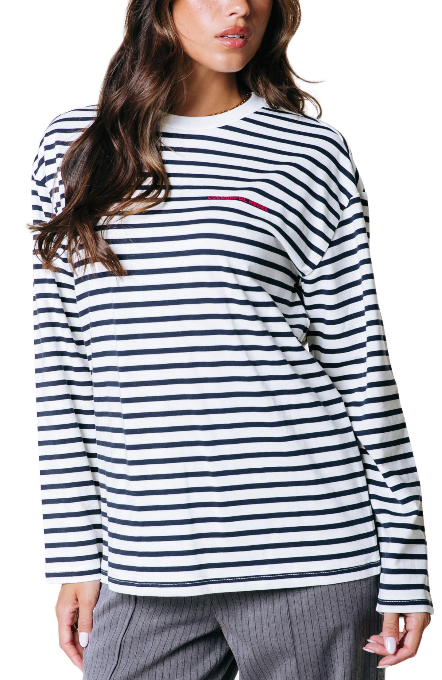 Женский топ Colourful Rebel Bold Logo Longsleeve, цвет: Белый — фото 1