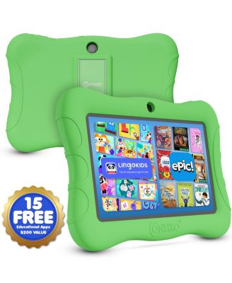 V9 Kids Tablet 32GB, 7” Screen WiFi Learning Device with Parental Controls, Shockproof Case, Epic! & LingoKids Apps