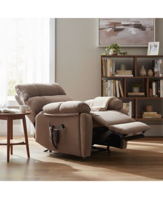 Heat Massage Dual Motor Infinite Position Up to 350 LBS Large Electric Power Lift Recliners with Hidden Cup Holders