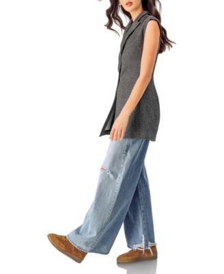 Women's Long Checkered Vest