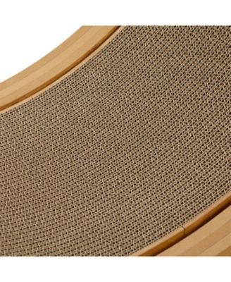 38 in Wooden Cat Running Wheel with Runway in Natural