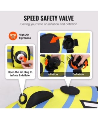 Inflatable Towable Tube for Boating, 1-3 Riders, 510 lbs Capacity, Full Nylon Cover, EVA Grab Handles, Speed Safety Valve