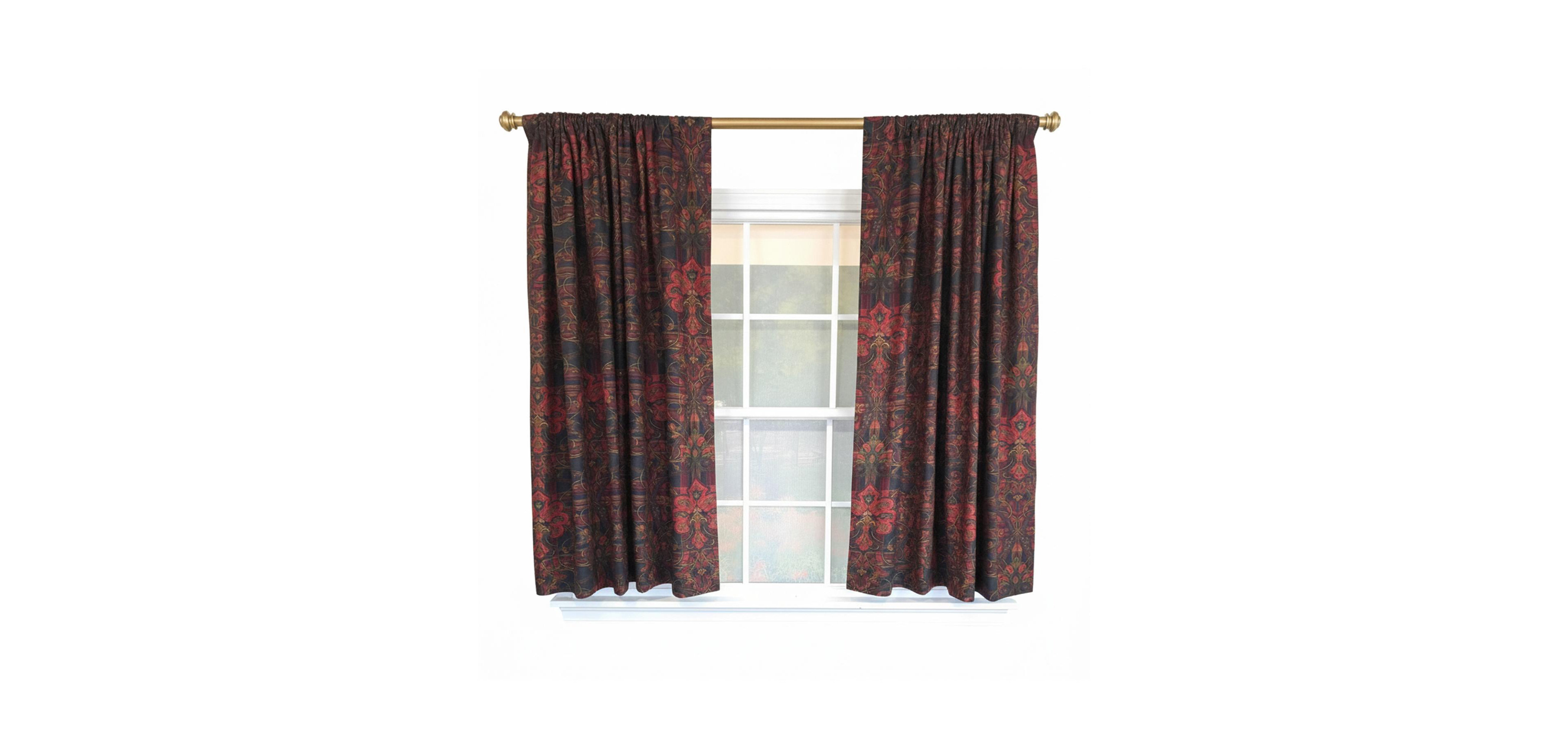 Rlf Home Espadas 100% Cotton Rod Pocket Window Curtain set of 2 Panels