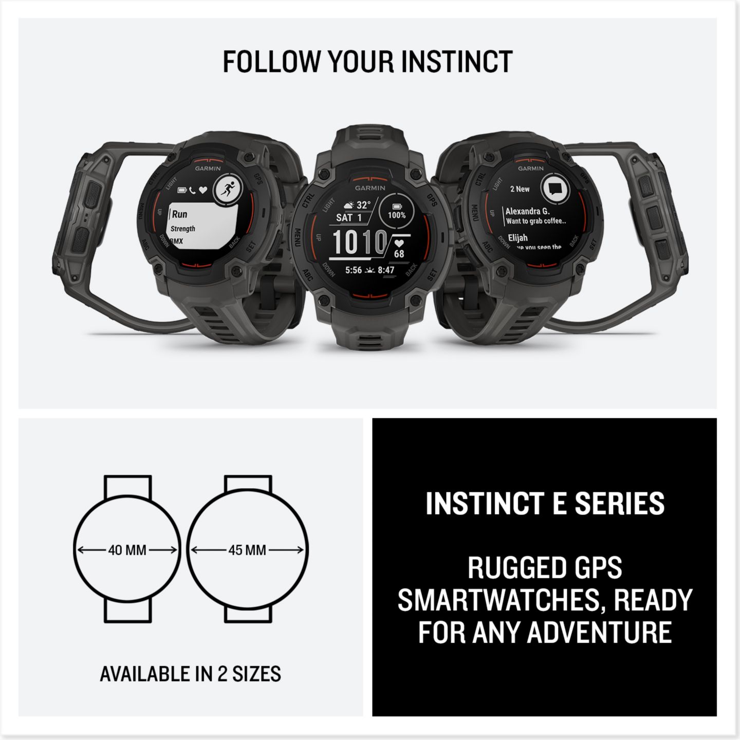 Умные GPS-часы Garmin Instinct E, 45 мм, для активного отдыха, Black/Charcoal — фото 8