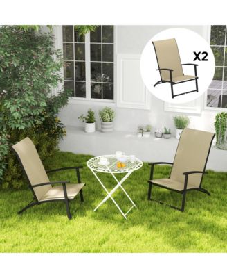 Folding Patio Chairs Set of 2, Portable Camping Chairs,