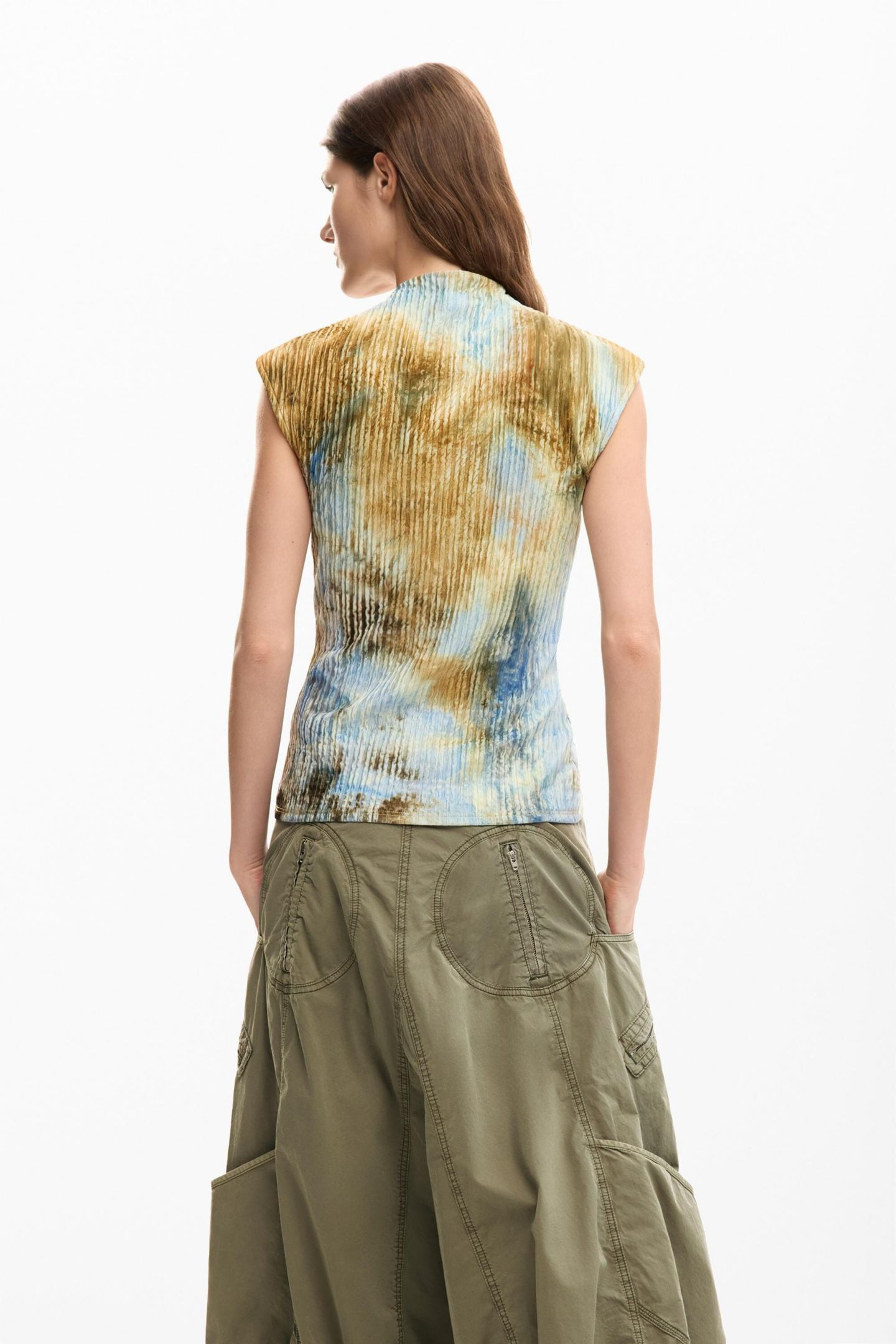 Женская футболка Desigual Textured, цвет: Молочный белый — фото 4