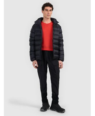 Men's trekking down jacket with natural filling