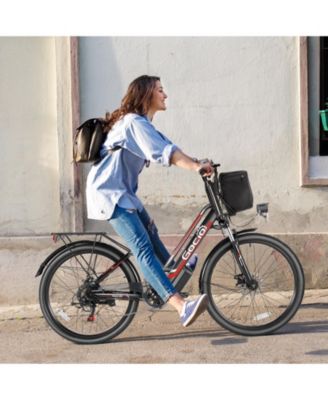 26" City Commuter Electric Bike for Adults, 750W Peak Motor, 48V 7.8Ah (374Wh) Removable Battery, 19.8 Mph 7-Speed Ebike