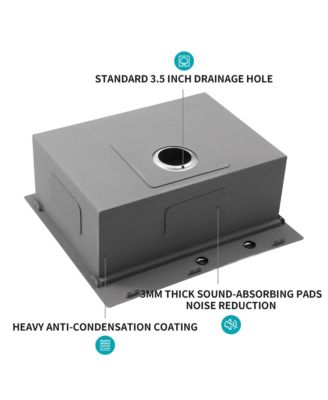 33x22x10inch Drop In Kitchen Sink Stainless Steel Workstation Single Bowl 16 Gauge Topmount