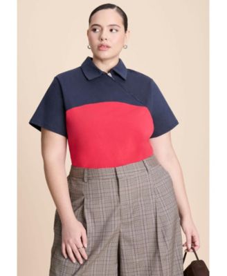 Women's Asym Zipper Neck Polo Shirt