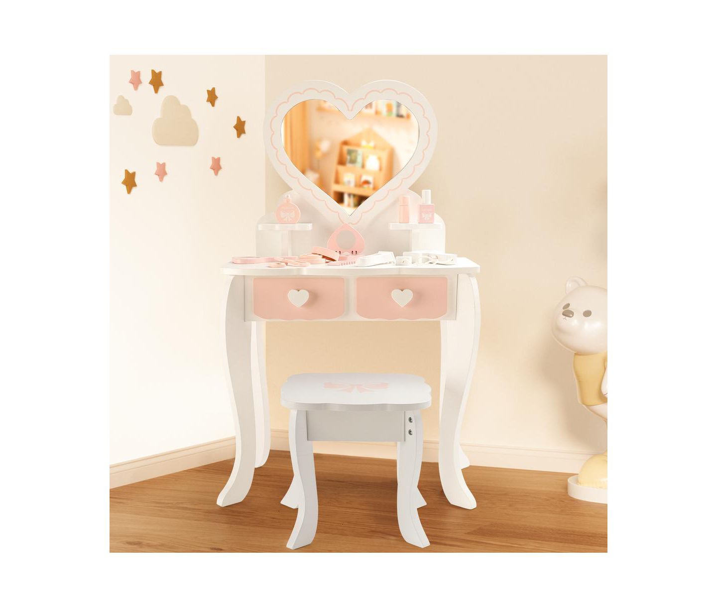 Детские игрушки Bruce & Shark Princess 2-in-1 5-Piece Vanity Set, Ages 3+, цвет: Белый — фото 2