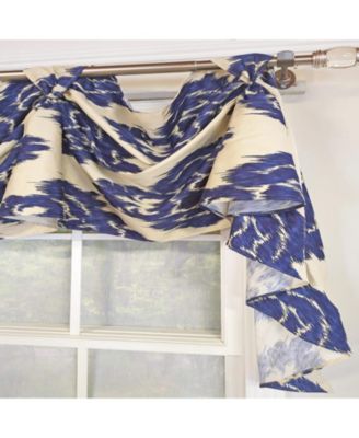 Flame 3-S Victory 100% Cotton Tab Top Swag Window Curtain 54" x 25" Navy