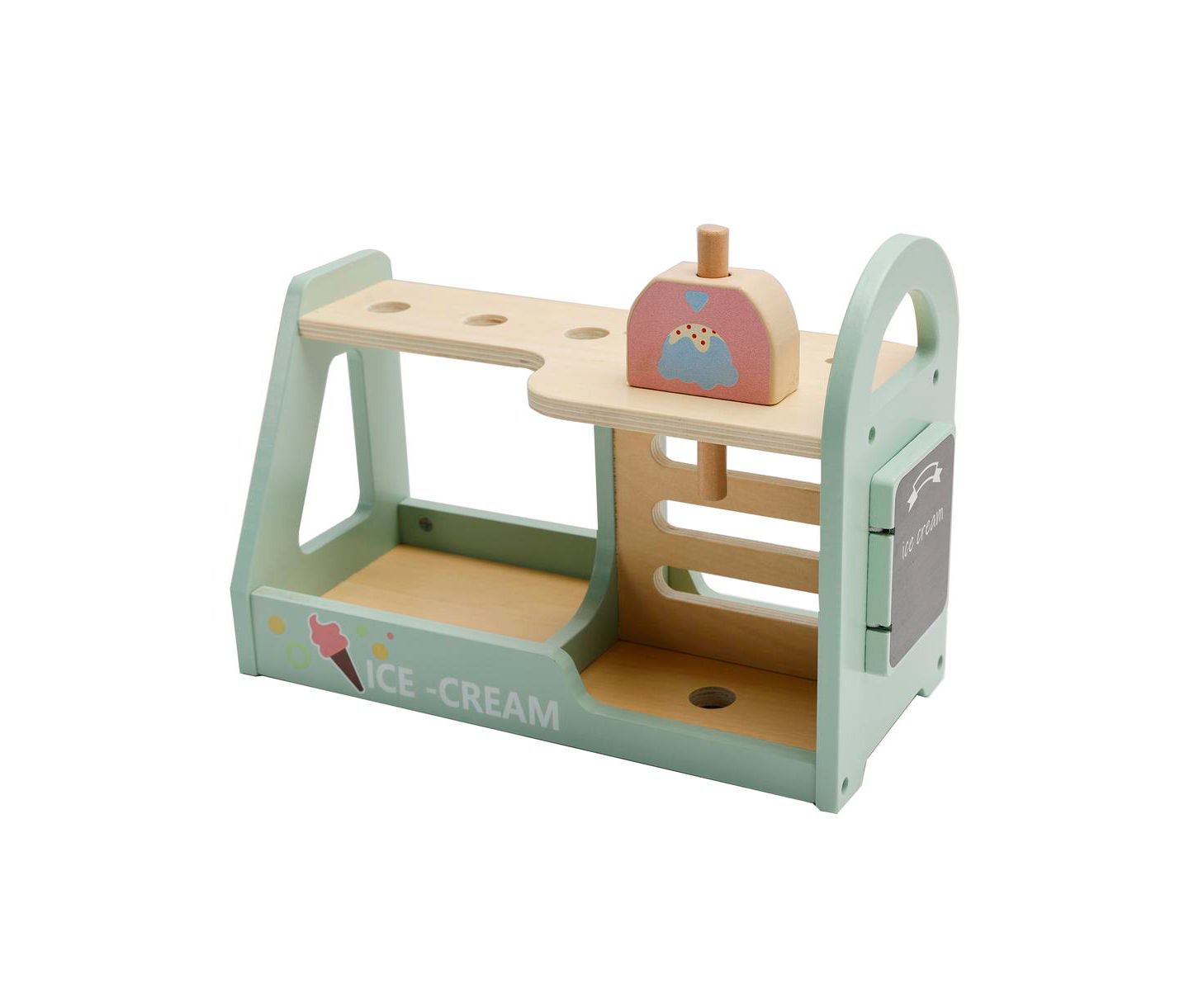 Детский игровой набор Bruce & Shark Ice Cream Shop Wooden Playset, Ages 3+, цвет: Зелёный — фото 4