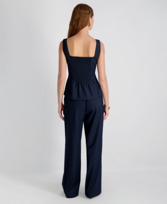 Women's Twill High-Rise Relaxed Ankle Trousers