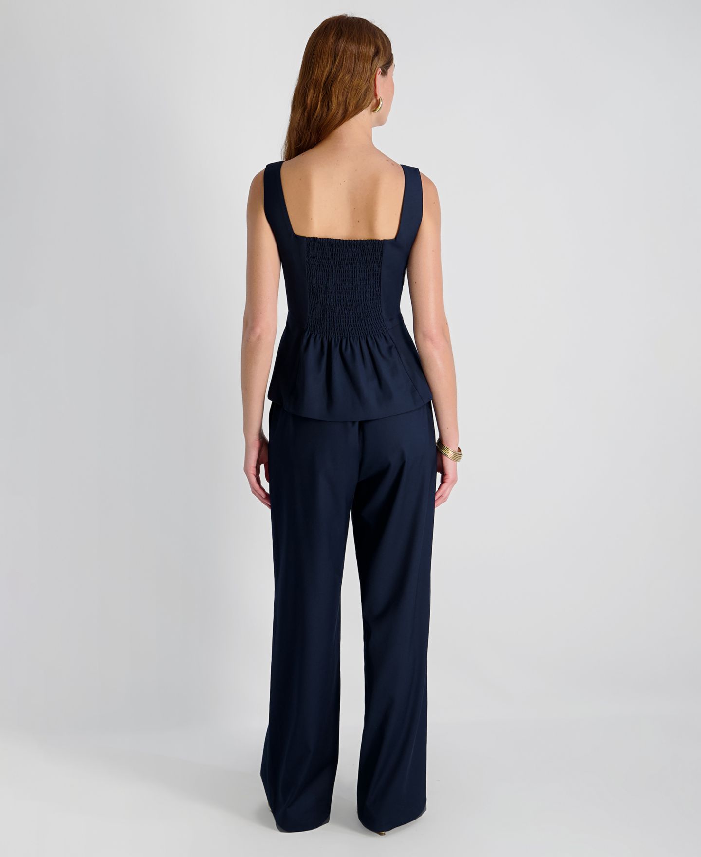 Женские брюки French Connection Twill High-Rise Relaxed Ankle Trousers, цвет: Морской — фото 7