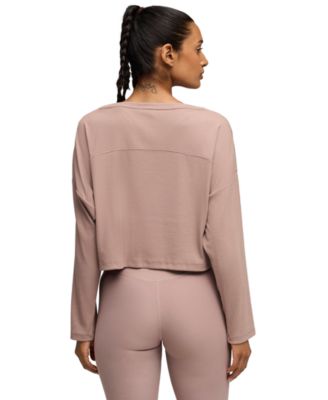 Women's Cloud-Spun Rib Slouch Crew Neck Long Sleeve Shirt