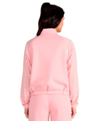 Women's Lace Bubble Hem Mock Neck Jacket