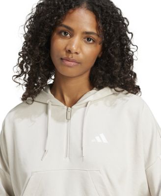 Women's Essentials 3-Stripes French Terry Quarter-Zip Hoodie