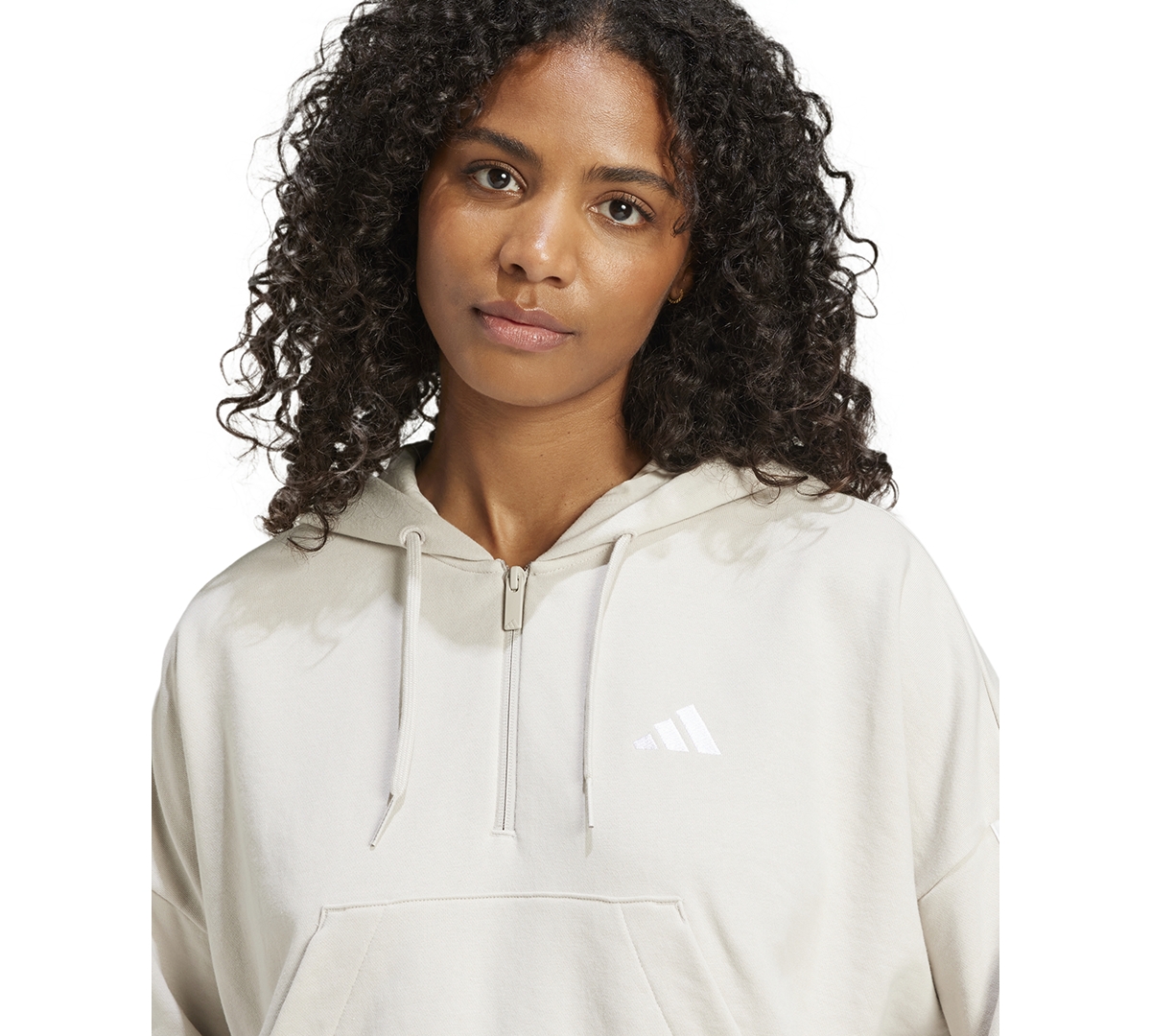 adidas Women's Essentials 3-Stripes French Terry Quarter-Zip Hoodie
