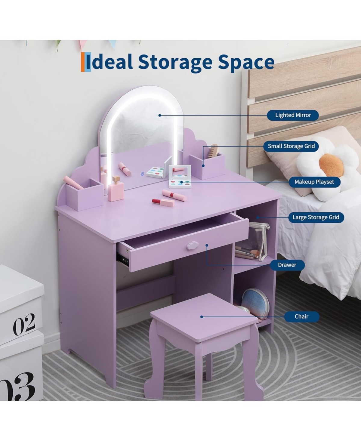 Gaomon Kids Vanity Lighted Mirror