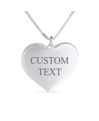 Pink Stripe Heart Words I love You Mom Heart Necklace Pendant Sterling Silver
