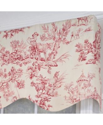 Victorian Provance 100% Cotton Rod Pocket Lined  Window Valance 50" x 15" Red