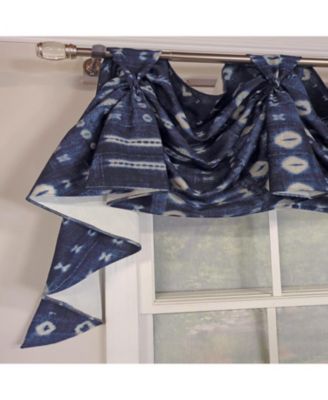 Pulsar 3-S Victory 100% Cotton Tab Top Swag Window Curtain 54" x 25" Navy