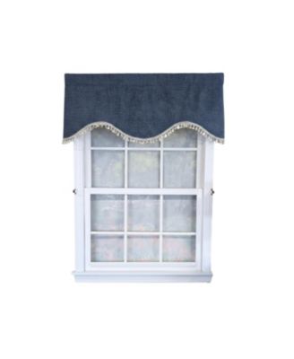 Flanel Cornice 100% Cotton Rod Pocket Lined  Window Valance 50" x 17" Navy