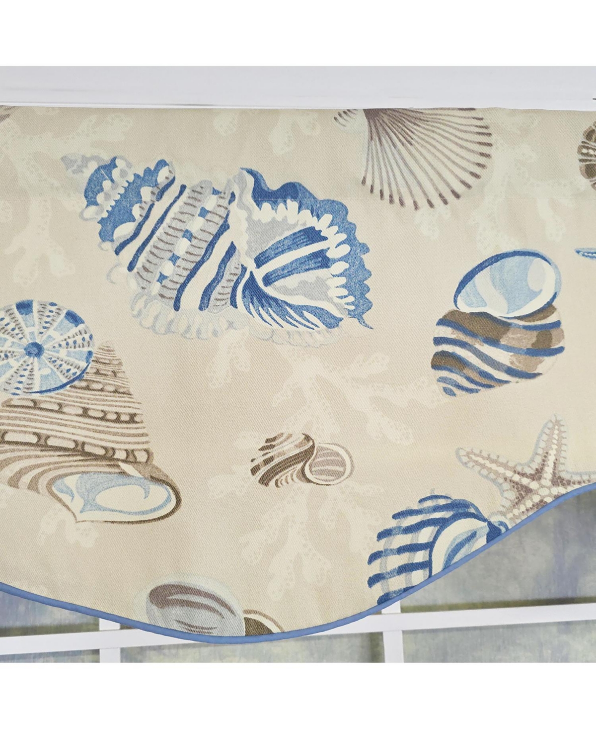 Rlf Home Beachbound Cornice 100% Cotton Rod Pocket Lined Window Valance 50" x 17"