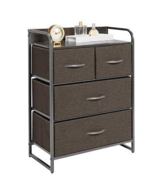 Storage Dresser Furniture, 4 Removable Fabric Drawers, Dk. Gray/Graphite