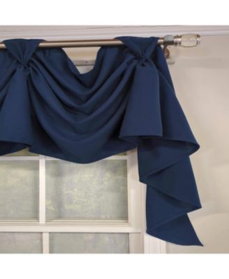 Classic Solid 3-S Victory 100% Cotton Tab Top Swag Window Curtain 54" x 25" Navy