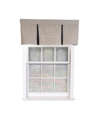 Denton Pleated 100% Cotton Rod Pocket Lined  Window Valance 50" x 17" Taupe