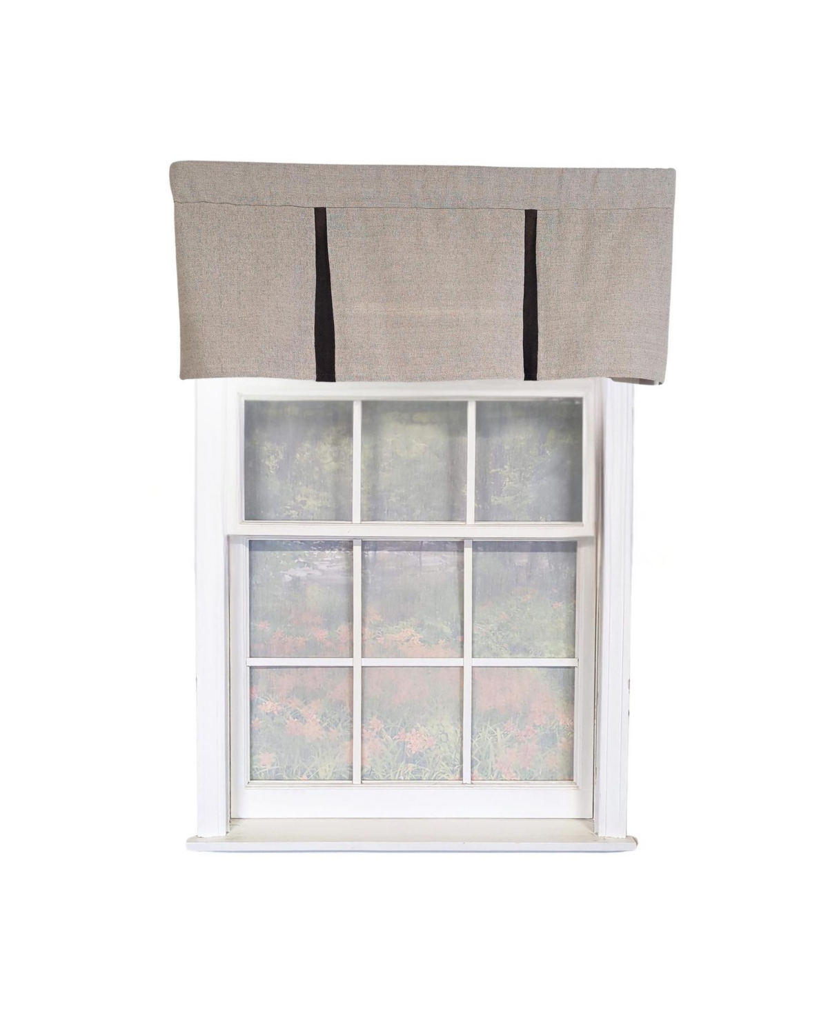 Rlf Home Denton Pleated 100% Cotton Rod Pocket Lined Window Valance 50" x 17" Taupe