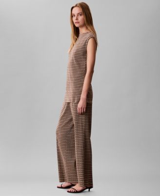 Women's Plisse Print Wide-Leg Pants